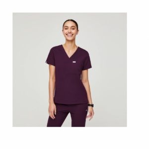 Figs- XS Catarina Deep Purple scrub top